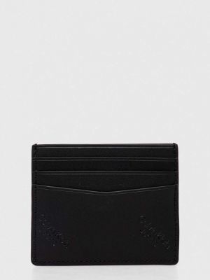 Portfel skórzany z nadrukiem Calvin Klein Jeans czarny