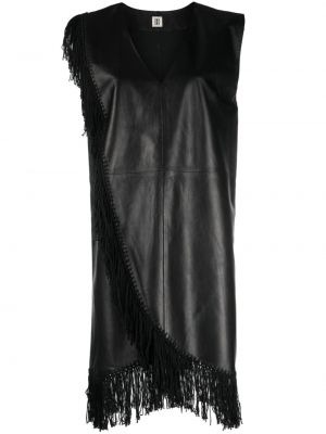 Kožené šaty bez rukávů By Malene Birger černé