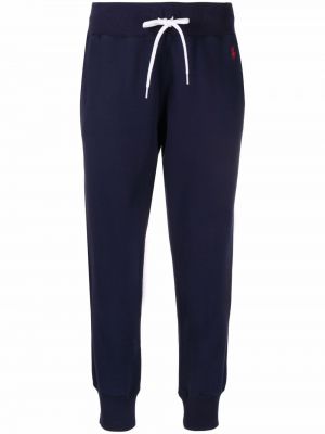 Haftowane spodnie sportowe Polo Ralph Lauren niebieskie