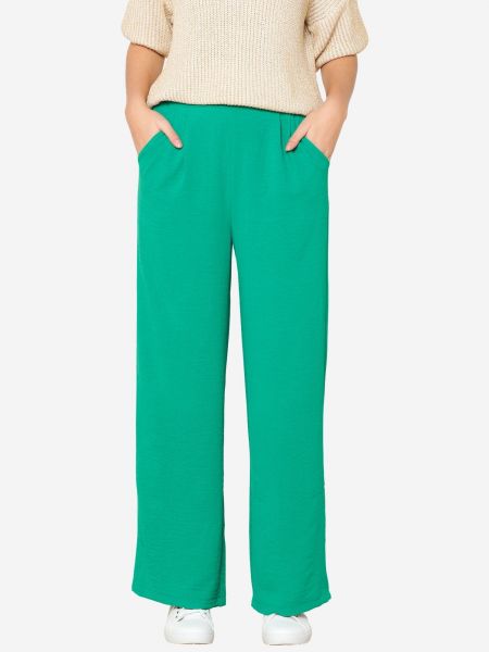 Широки панталони тип „марлен“ Lolaliza зелено