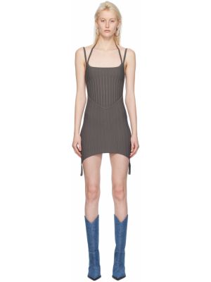 Хаки Вентральное компактное мини-платье с корсетом Dion Lee
