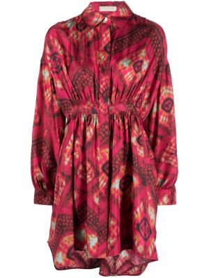Копринена рокля тип риза Ulla Johnson розово
