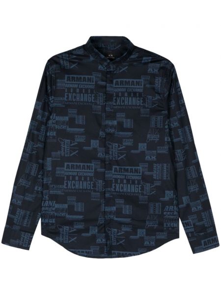 Krekls ar apdruku Armani Exchange zils