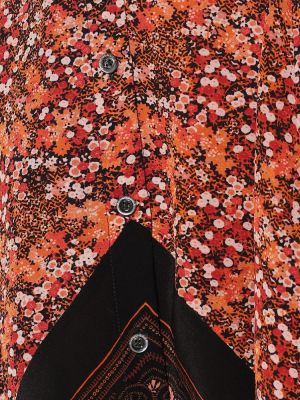 Květinové hedvábné dlouhá sukně Altuzarra červené