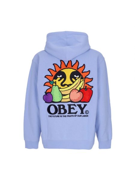 Streetwear fleece hoodie Obey blau