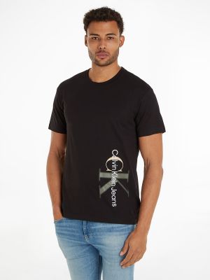 Camiseta con estampado manga corta Calvin Klein Jeans negro