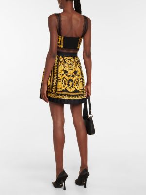 Plisirana svilena mini suknja visoki struk Versace