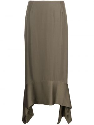 Spódnica midi asymetryczna z krepy Toteme zielona