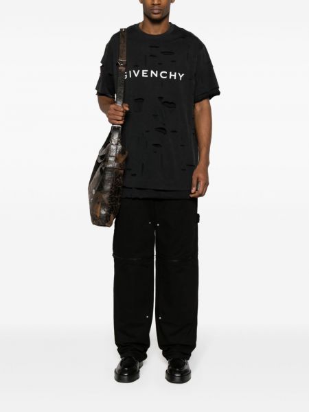 Koszulka z dziurami z nadrukiem Givenchy