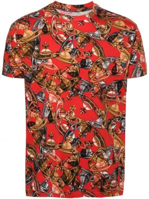 Raštuotas medvilninis marškinėliai Vivienne Westwood raudona