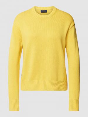 Dzianinowy sweter bawełniany Polo Ralph Lauren żółty