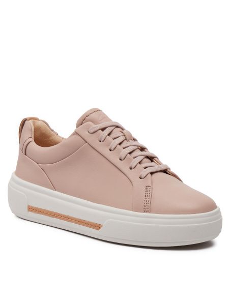 Bőr sneakers Clarks rózsaszín