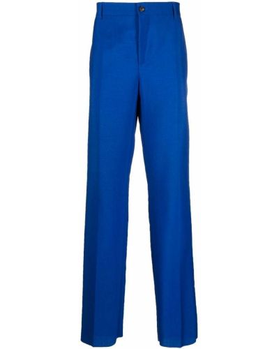 Pantalon droit taille haute Versace bleu
