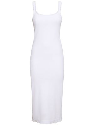 Памучна миди рокля от джърси Chloé бяло