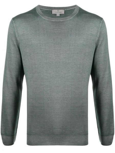 Jersey ajustado de tela jersey de cuello redondo Canali gris