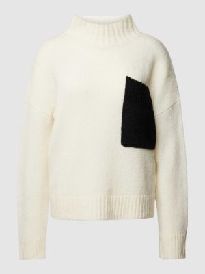 Dzianinowy sweter ze stójką Luisa Cerano biały
