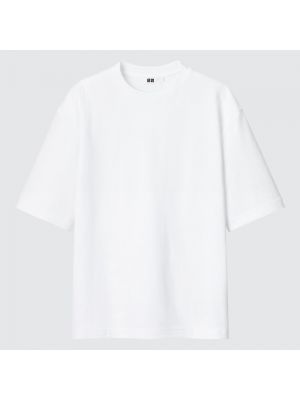 Хлопковая футболка оверсайз Uniqlo белая