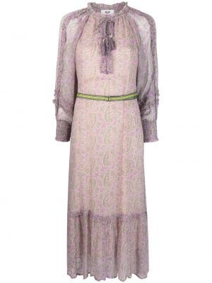 Жакардова рокля с принт Moliin розово