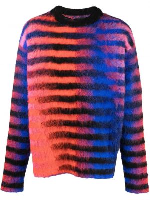 Пуловер на райета с градиентным принтом от мохер Agr червено