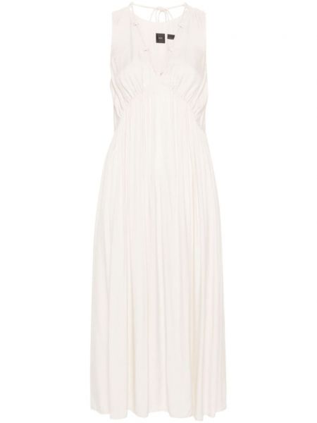 Μίντι φόρεμα με λαιμόκοψη v Pinko λευκό