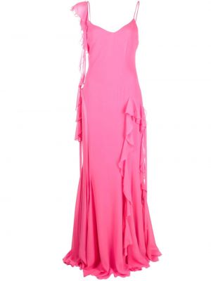 Копринена вечерна рокля без ръкави Blumarine розово
