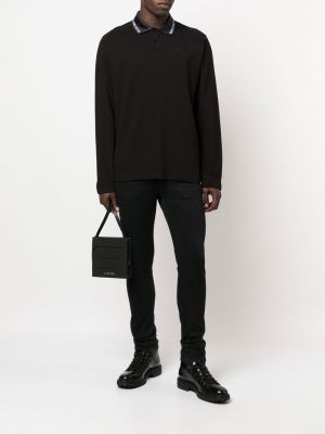 Polo krekls ar izšuvumiem Versace Jeans Couture melns
