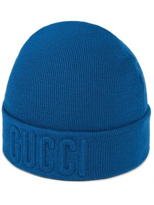 Vlnená čiapka Gucci modrá