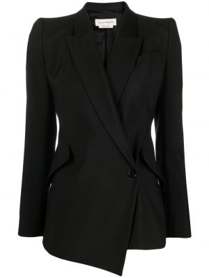 Asymmetrisk lang blazer Alexander Mcqueen svart