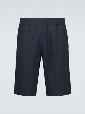 Pantaloni scurți din bumbac Sunspel albastru