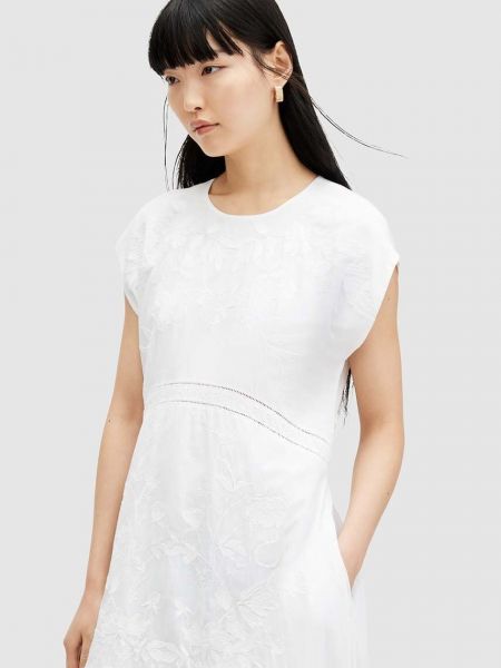 Pamučna maksi haljina Allsaints bijela