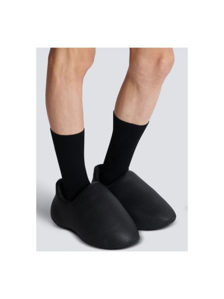 Zapatillas de cuero con estampado Balmain negro