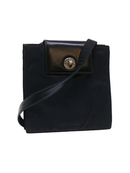 Nylonowa torba na ramię retro Bvlgari Vintage czarna