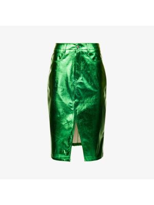 Кожаная юбка из искусственной кожи Amy Lynn зеленая