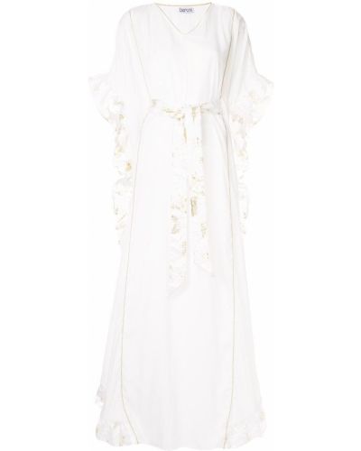 Vestido de noche de flores Baruni blanco