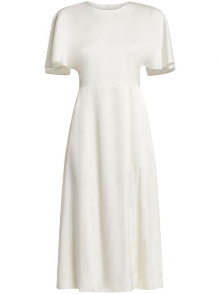 Сатенена права рокля Rotate Birger Christensen бяло