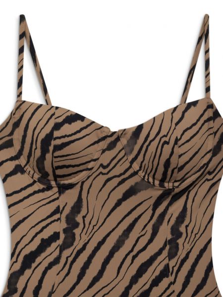 Badeanzug mit print mit zebra-muster Anine Bing braun