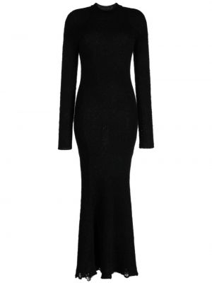 Μάλλινη μάξι φόρεμα Junya Watanabe μαύρο