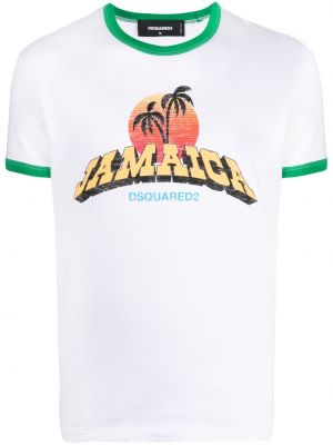 T-shirt con stampa Dsquared2 bianco