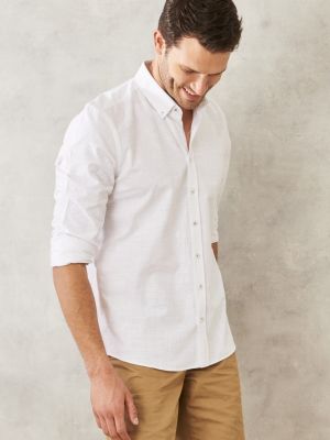 Βαμβακερό πουκάμισο σε στενή γραμμή Ac&co / Altınyıldız Classics λευκό