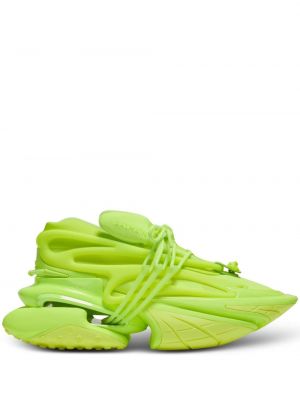 Neoprenové kožené tenisky Balmain zelené