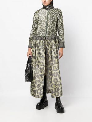 Leopardí dlouhé šaty s potiskem Sacai
