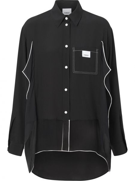Camisa oversized de crepé Burberry negro
