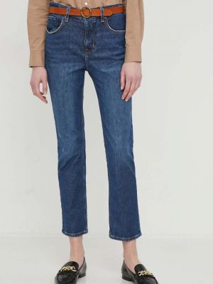 Proste jeansy z wysoką talią Lauren Ralph Lauren niebieskie
