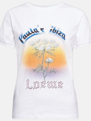Bavlněné tričko s potiskem Loewe bílé