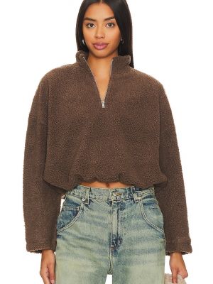 Пуловер LNA Sherpa Half Zip коричневый