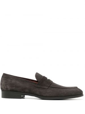 Slip-on ruskind loafers Santoni brun