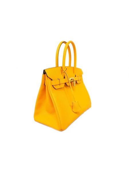 Bolsa de cuero Hermès Vintage amarillo