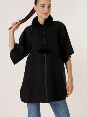 Kabát s korálky s kapsami By Saygı černý