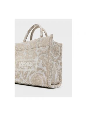 Bolso shopper con bordado de tejido jacquard Versace