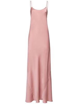 Szatén ruha Victoria Beckham rózsaszín